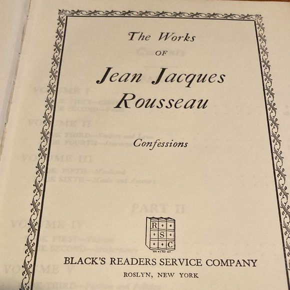 Antique Book - The Works of Jean Jacques Rousseau Confessions 1955 - Picture 1 of 6